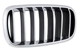 51137316061 GRILLE, LH (DRIVER SIDE)- MATTE BLACK- W/ 7 CHROME BARS- CHROME SURROUND- WITH OR W/O NIGHT VISION- LUXURY LIN OEM auto part
