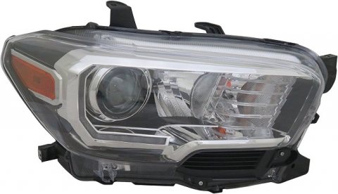 8111004270 LAMP, RH (PASSENGER SIDE)- HALOGEN- BLACK BEZEL- W/ CHROME ACCENT- W/ LED DAYTIME LAMP- W/ FOG LAMP ASSEMBLY OEM auto part