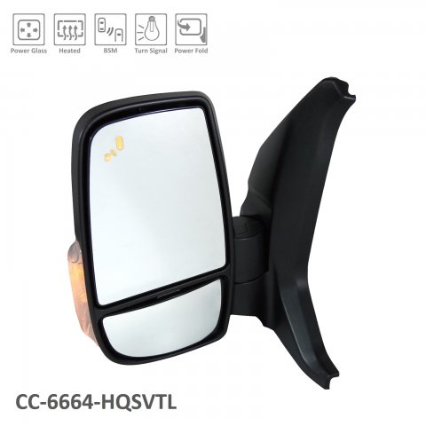 M1R31 MIRROR, LH (DRIVER SIDE)- TEXTURED BLACK- DUAL GLASS- POWER UPPER/ MANUAL LOWER CONVEX- HEATED- SIGNAL- W/ BSD OEM auto part