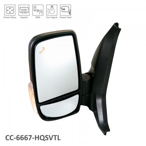 M1R21 MIRROR, LH (DRIVER SIDE)- TEXTURED BLACK- DUAL GLASS- POWER UPPER/ MANUAL LOWER CONVEX- HEATED UPPER- SIGNAL OEM auto part