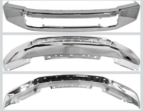 LC3Z17757A BUMPER FACE BAR- STEEL- CHROME- MODEL W/O FOG LAMPS- W/O FENDER FLARES OEM auto part