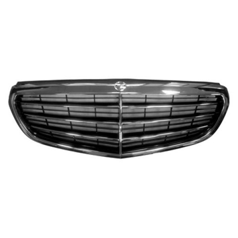 2128801483 GRILLE- BLACK W/ CHROME- W/O AMG- W/O CAMERA- W/O ADAPTIVE CRUISE- ELEGANCE PKG OEM auto part