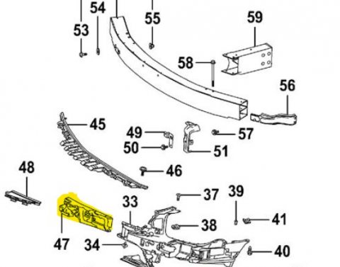 2318852237 BUMPER ABSORBER, RH (PASSENGER SIDE) OEM auto part