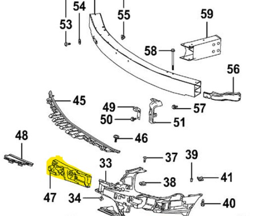2318852237 BUMPER ABSORBER, RH (PASSENGER SIDE) Plan Image