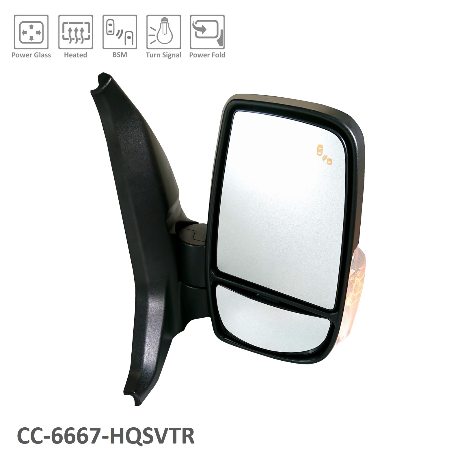 LK4Z17682EA MIRROR ASSEMBLY, RH (PASSENGER SIDE)- TEXTURED BLACK- DUAL GLASS- POWER UPPER- MANUAL LOWER CONVEX- HEATED UPPER- SIGNAL- W/ BSD- POWER FOLD- SHORT ARM- MEDIUM / HIGH ROOF MODELS OEM auto part