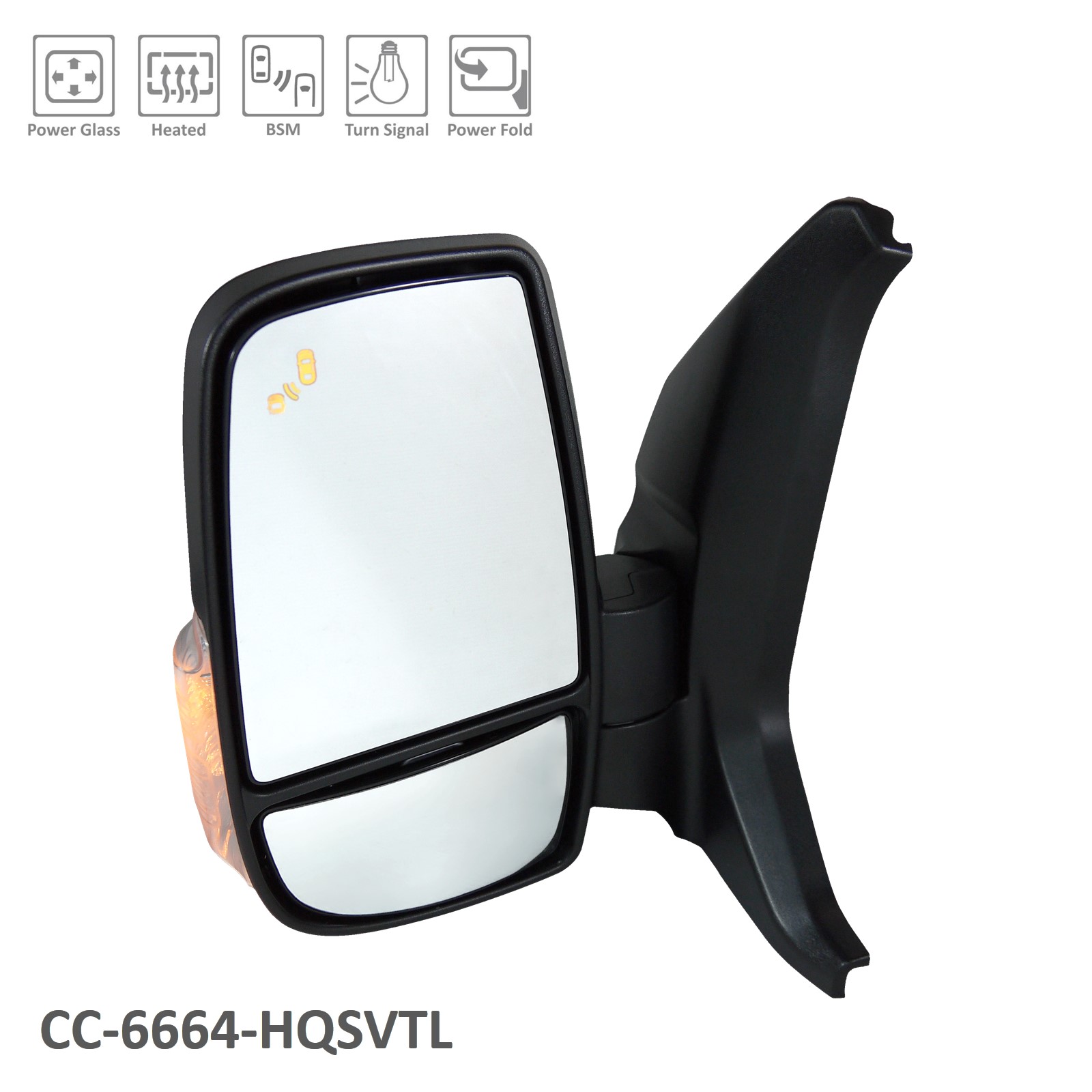 LK4Z17683BA MIRROR ASSEMBLY, LH (DRIVER SIDE)- TEXTURED BLACK- DUAL GLASS- POWER UPPER/ MANUAL LOWER CONVEX- HEATED- SIGNAL- W/ BSD- POWER FOLD- SHORT ARM- LOW ROOF MODEL OEM auto part