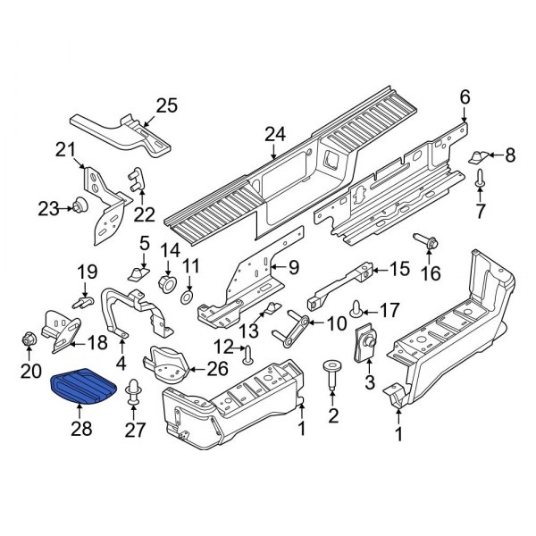PC3Z17B807AD BUMPER OUTER UPPER STEP PAD, Plan Image