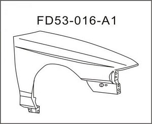 XR3Z16005AA FENDER RH (PASSENGER SIDE) - Plan Image