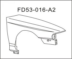 XR3Z16006AA FENDER LH (DRIVER SIDE) - Plan Image