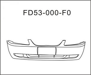 YR3Z17D957GA BUMPER COVER- PRIMED- GT- CAPA Plan Image