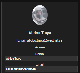 User Profile Screenshot