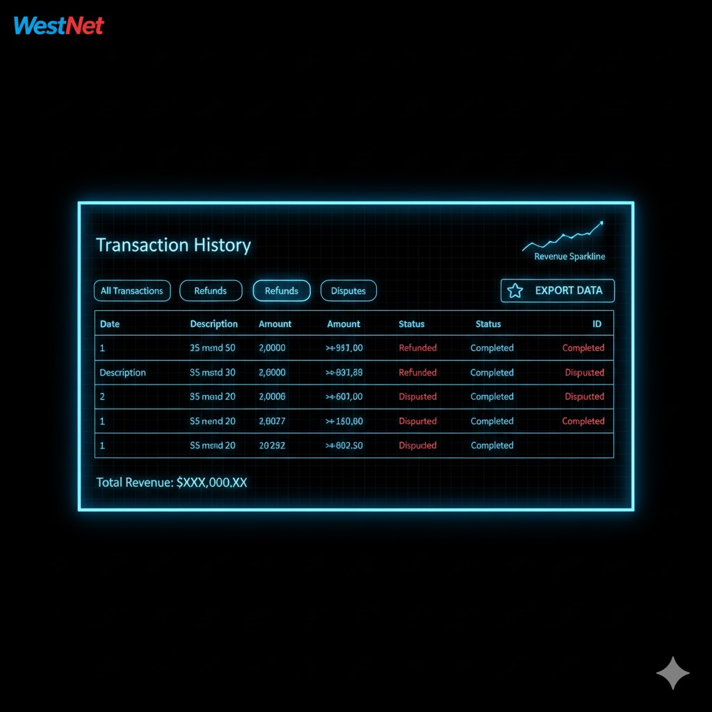 WestNet Captive Portal: Transaction History & Reporting