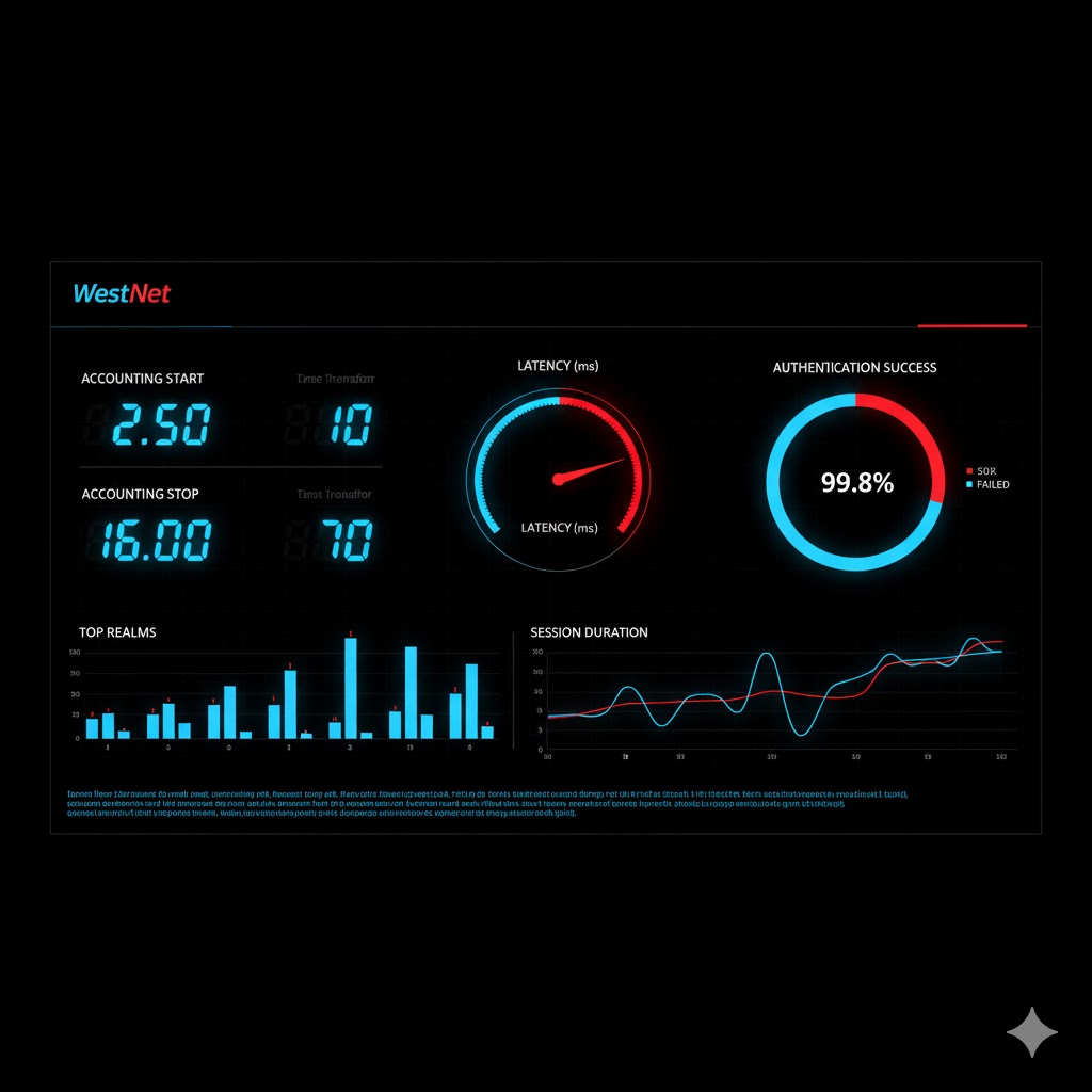 WestNet Captive Portal: RADIUS Accounting Dashboard