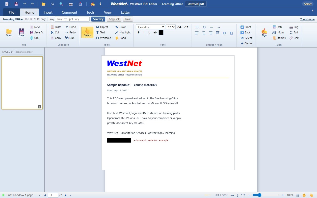 WestNet Free PDF Editor
