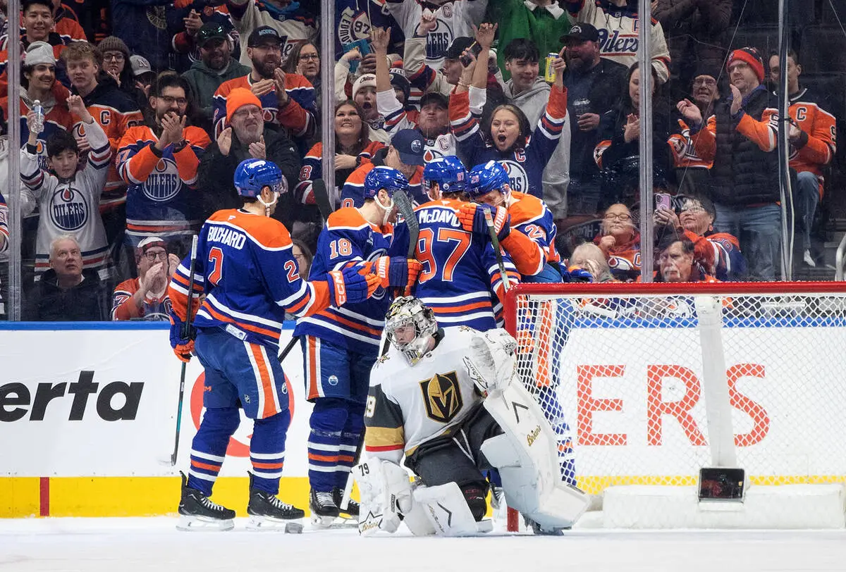 Oilers Edge Golden Knights in Overtime Thriller, Claim Second in Pacific Division