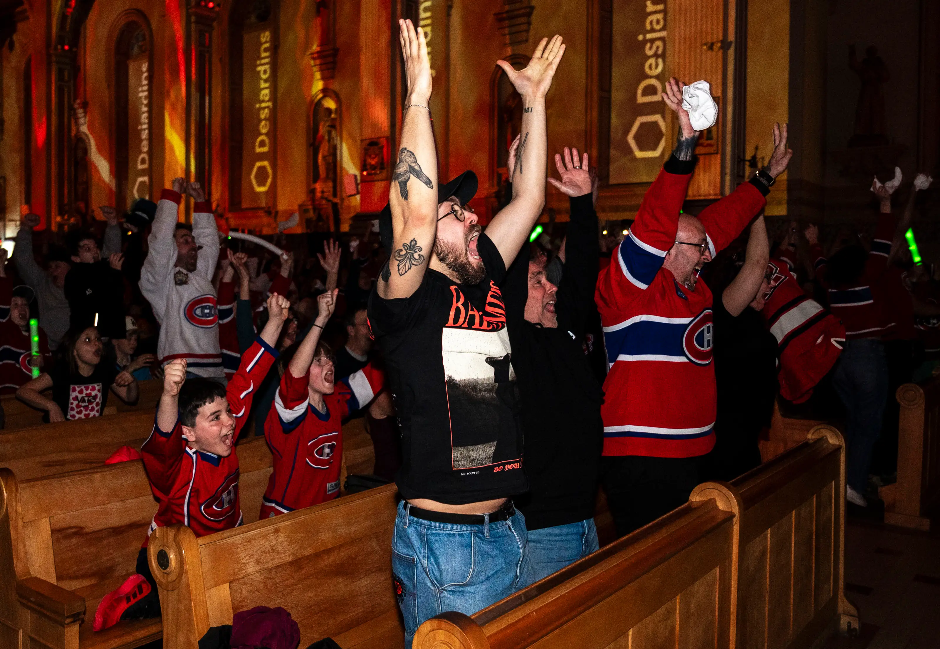 Quebec Cathedral Transforms Into Unlikely Hockey Temple as Hundreds Flock for Habs Playoff Watch Parties