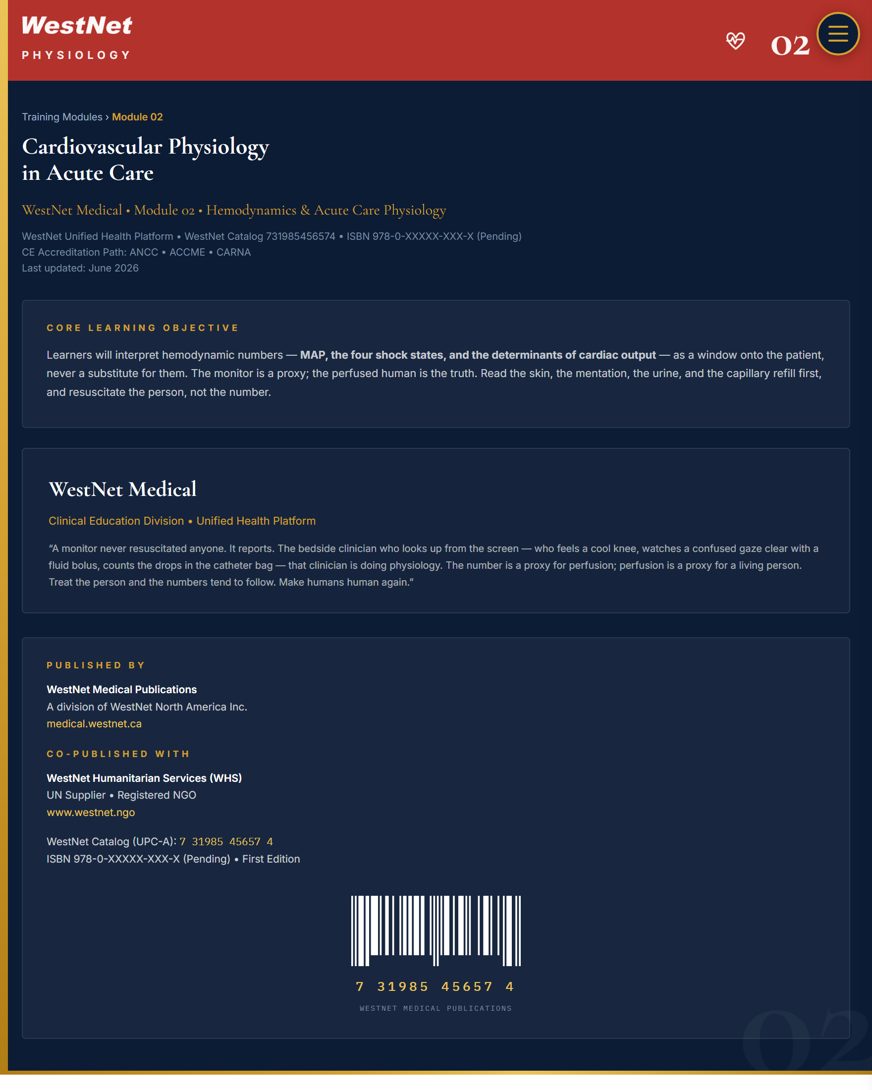 Module 02 — Cardiovascular Physiology in Acute Care Plan Image