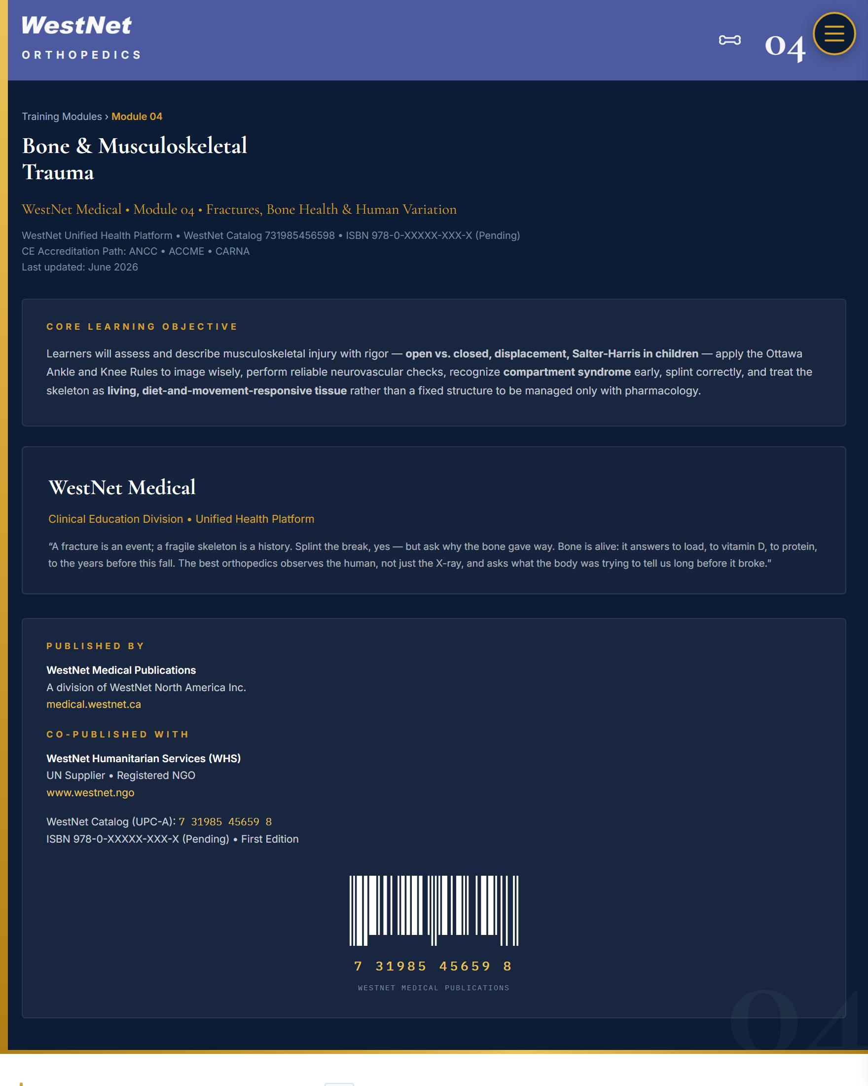 Module 04 — Bone & Musculoskeletal Trauma Plan Image