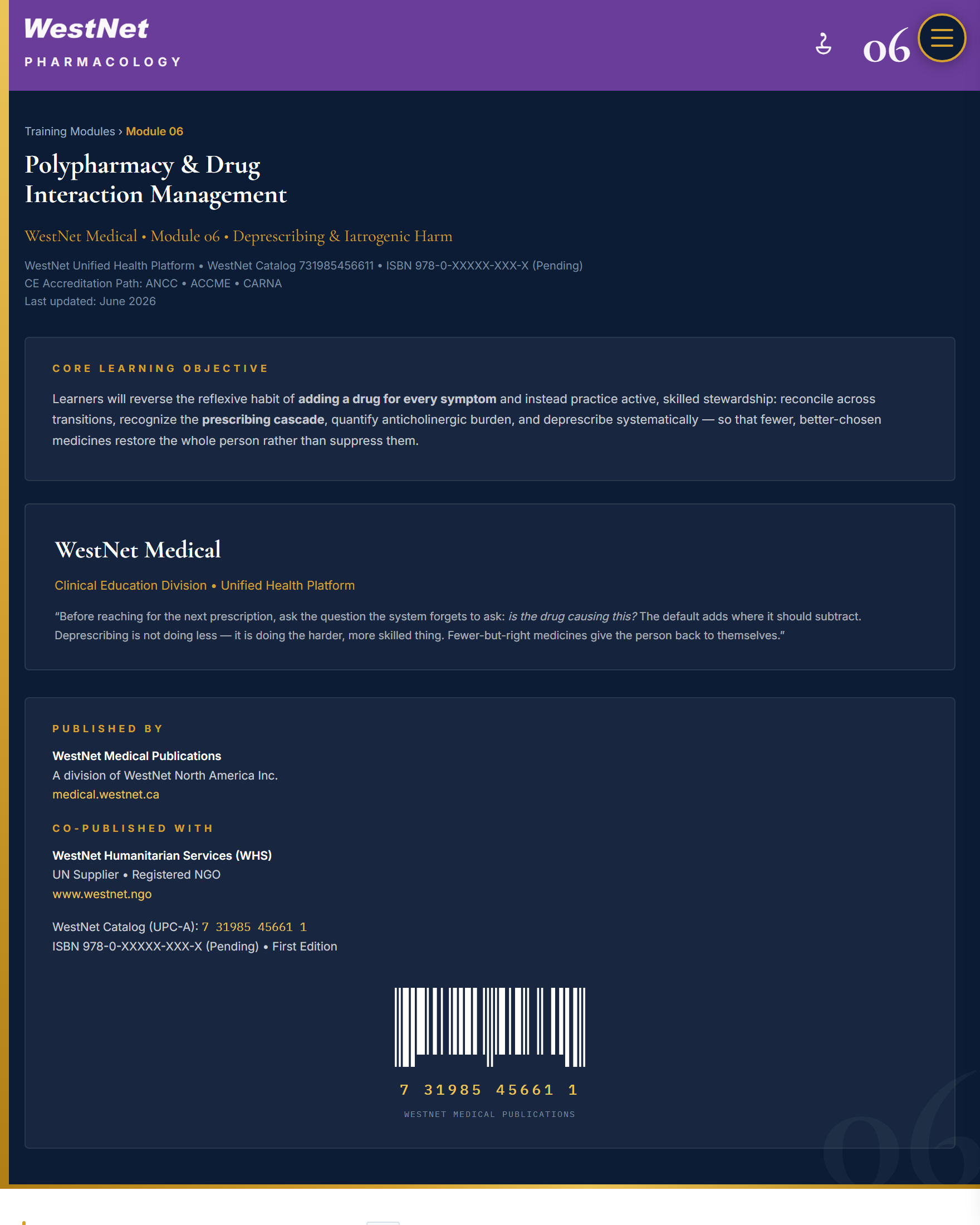 Module 06 — Polypharmacy & Drug Interaction Management Plan Image