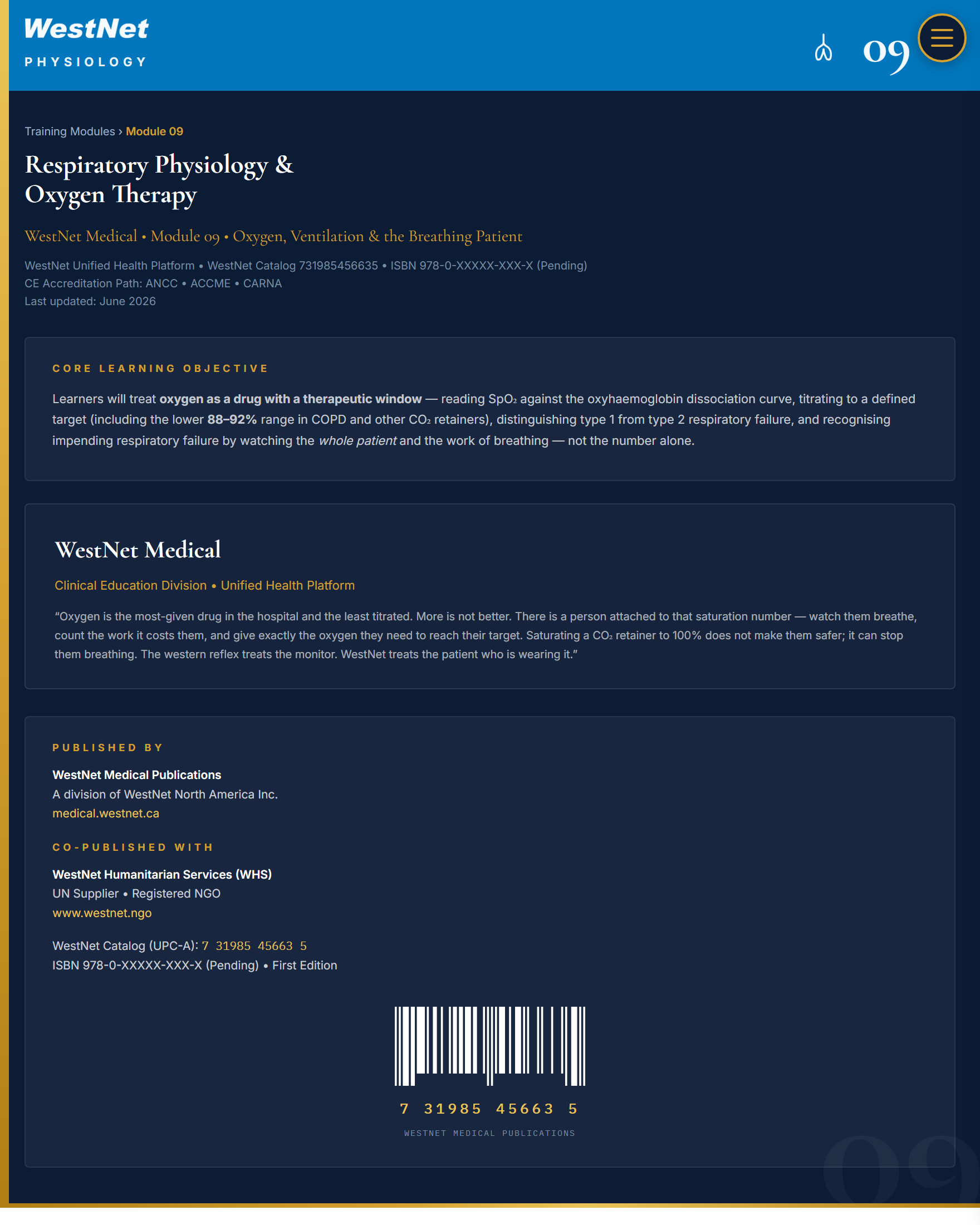 Module 09 — Respiratory Physiology & Oxygen Therapy Plan Image